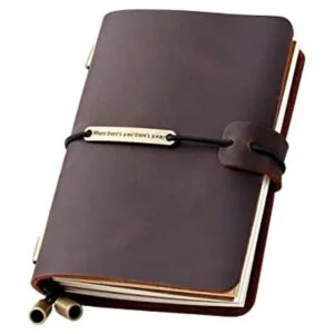 Diario de piel hecho a mano vintage cuaderno de viajero_1