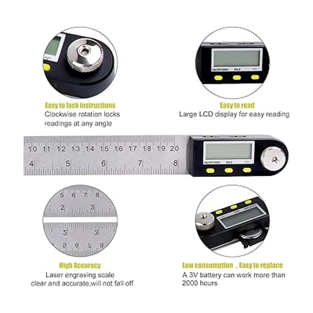 Delgada Buscador de ángulo digital 20 pulgadas19.685 in_6