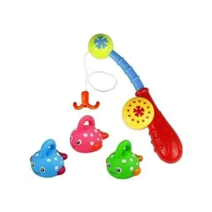 Juego de pesca para ducha y baño con lindos peces con_1