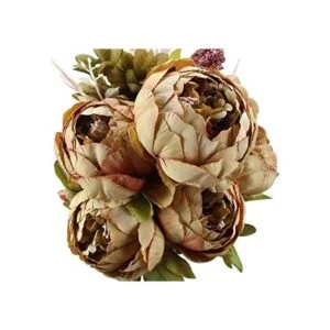 Flores artificiales de peonía Duovlo flores de seda de_1