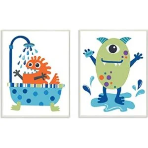 Stupell Wall Art Home Décor Monstruos De Baño Buddies 2pc_1