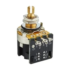 Potenciómetro DPDT de audio con eje dividido de empuje y_1