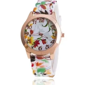 CdyBox relojes analógicos con diseño floral con correa_5