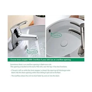 Purelux Tapón de desage para fregadero de baño con_4