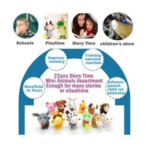 Juego de 22 piezas de juguetes de marioneta de animales de_5