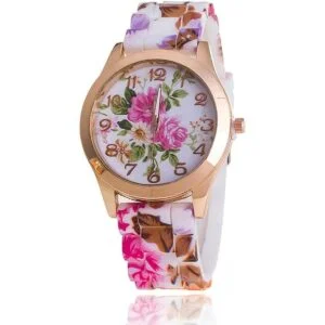 CdyBox relojes analógicos con diseño floral con correa_3