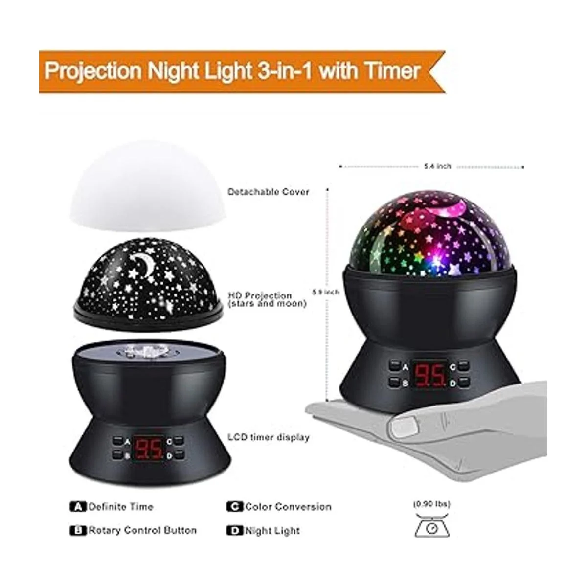 Star Sky Lámpara de noche para niños luz nocturna._6