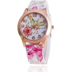 CdyBox relojes analógicos con diseño floral con correa_2