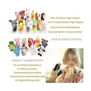 Juego de 22 piezas de juguetes de marioneta de animales de_2