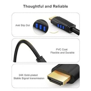 Cable HDMI 4K CableCreation de 3 pies en ángulo recto de_3