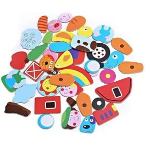 Juguete de madera pizarrón magnético de borrado en seco_5