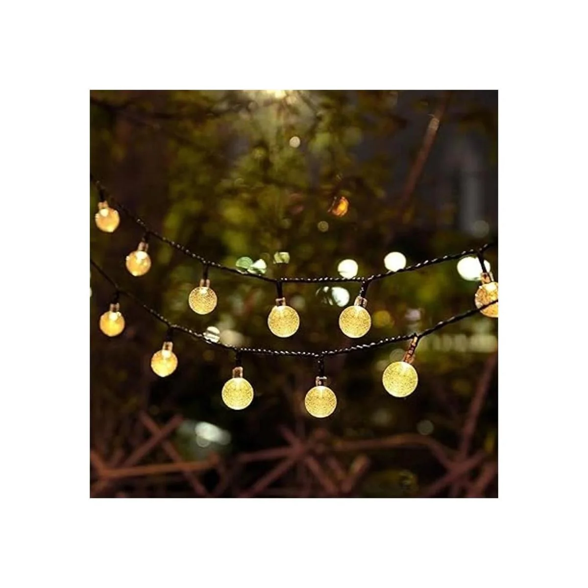 LOENDE Cadena de luces de globo de cristal de 16 pies 30