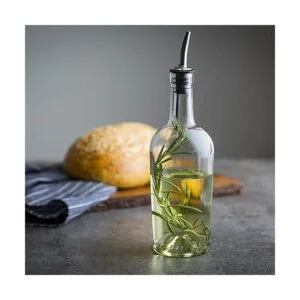 Botella de jarabe de vidrio con vertedor de acero_2