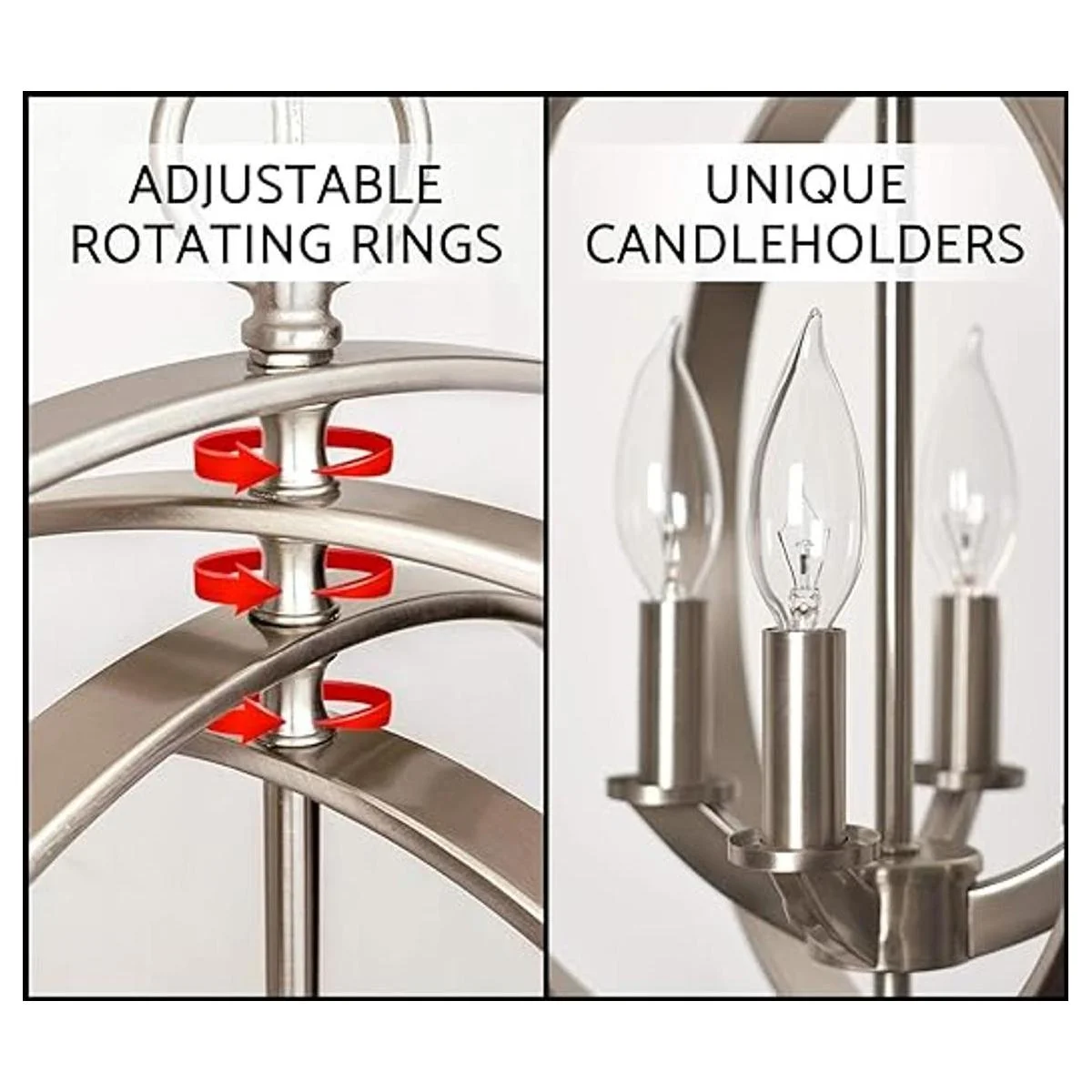 Kira Home Orbits Candelabro moderno de esferaorbe de 21_2