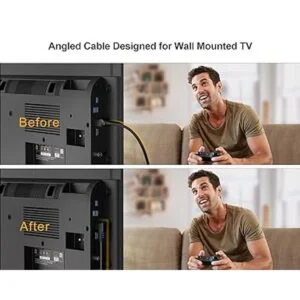 Cable HDMI 4K CableCreation de 3 pies en ángulo recto de_2