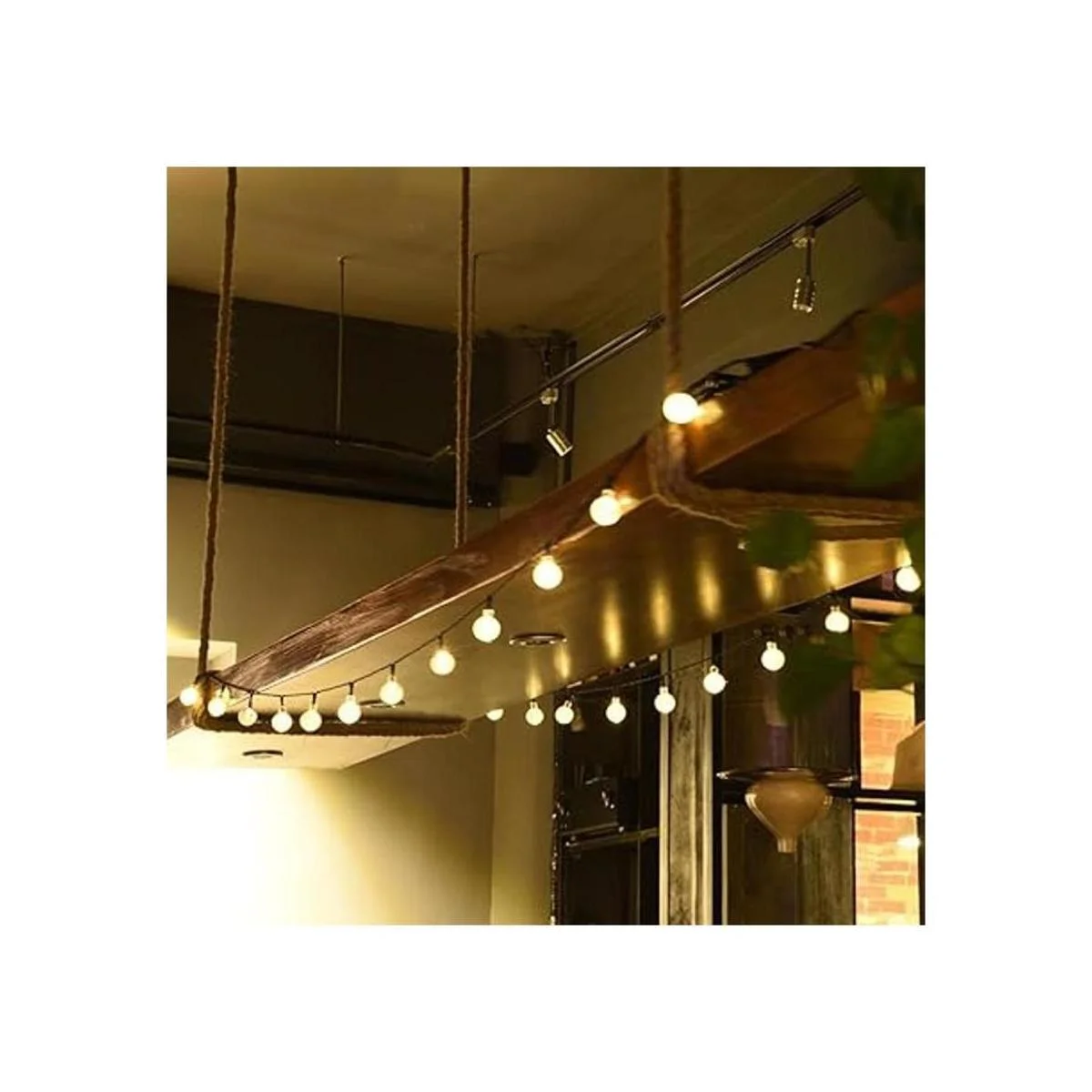 LOENDE Cadena de luces de globo de cristal de 16 pies 30