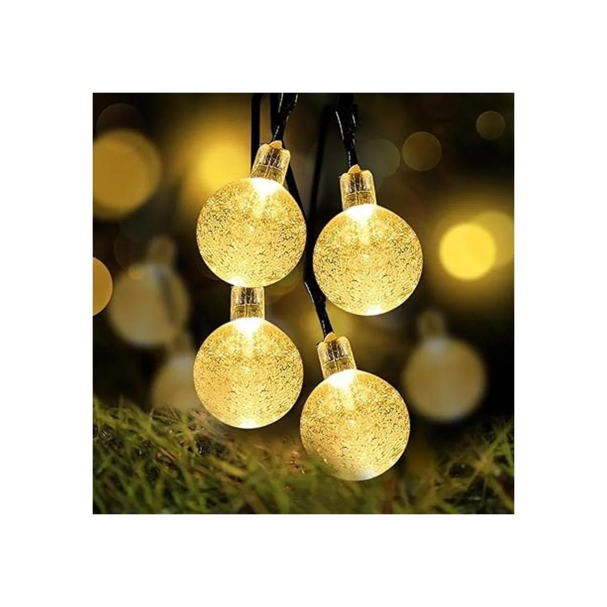 LOENDE Cadena de luces de globo de cristal de 16 pies 30