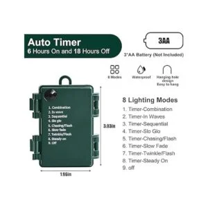 LOENDE Cadena de luces de globo de cristal de 16 pies 30