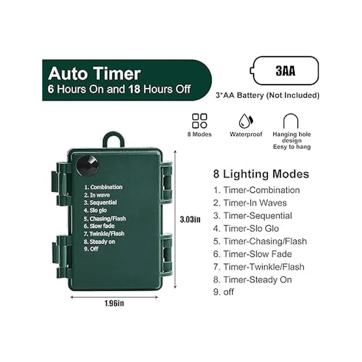 LOENDE Cadena de luces de globo de cristal de 16 pies 30