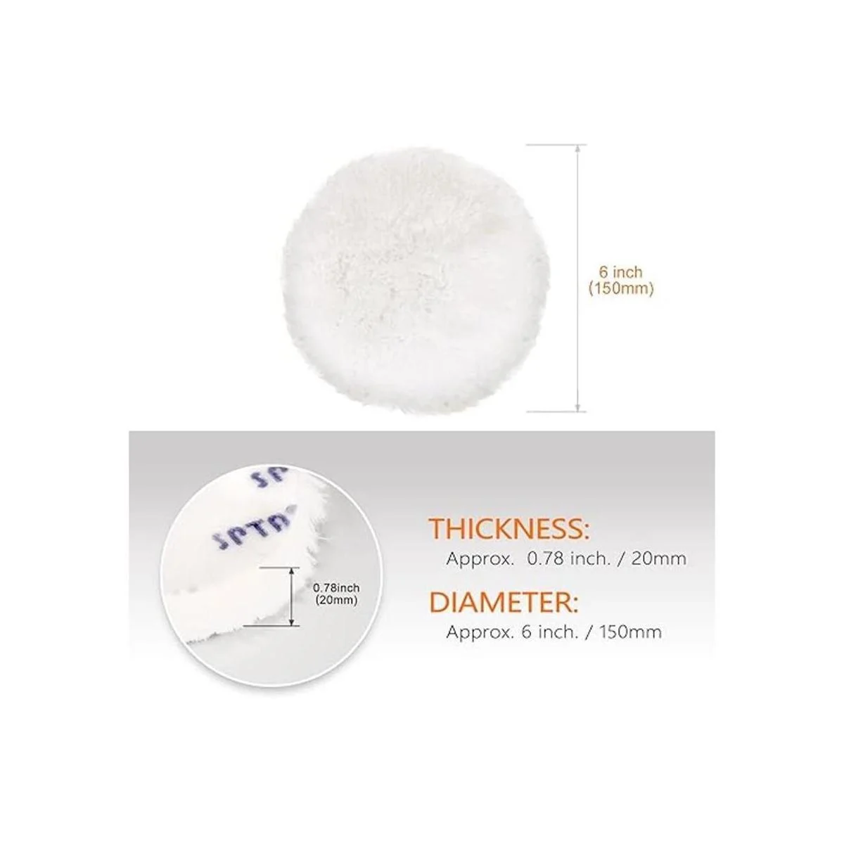 SPTA Almohadilla de pulido de lana 6 piezas de 6