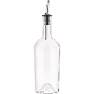 Botella de jarabe de vidrio con vertedor de acero_1