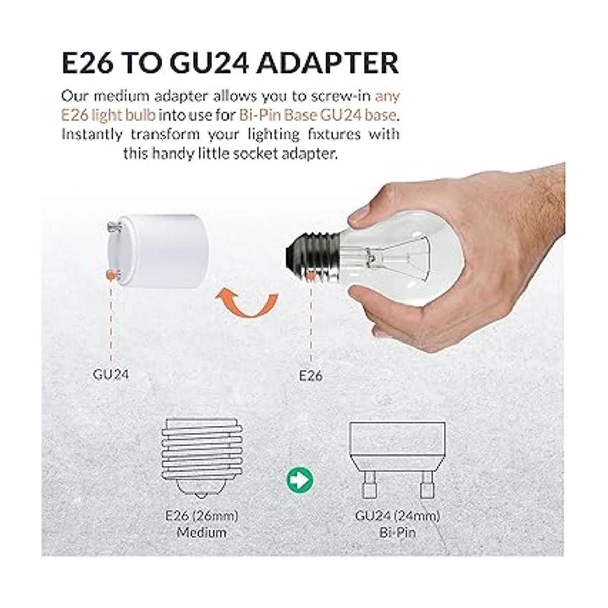 Newhouse Lighting Adaptador de bombilla estándar GU24 a