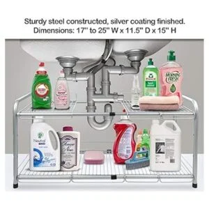 Surpahs Organizador de estante expansible de 2 estantes