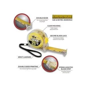 Performance Tool W5041 Cinta métrica transparente de 25 pies_5