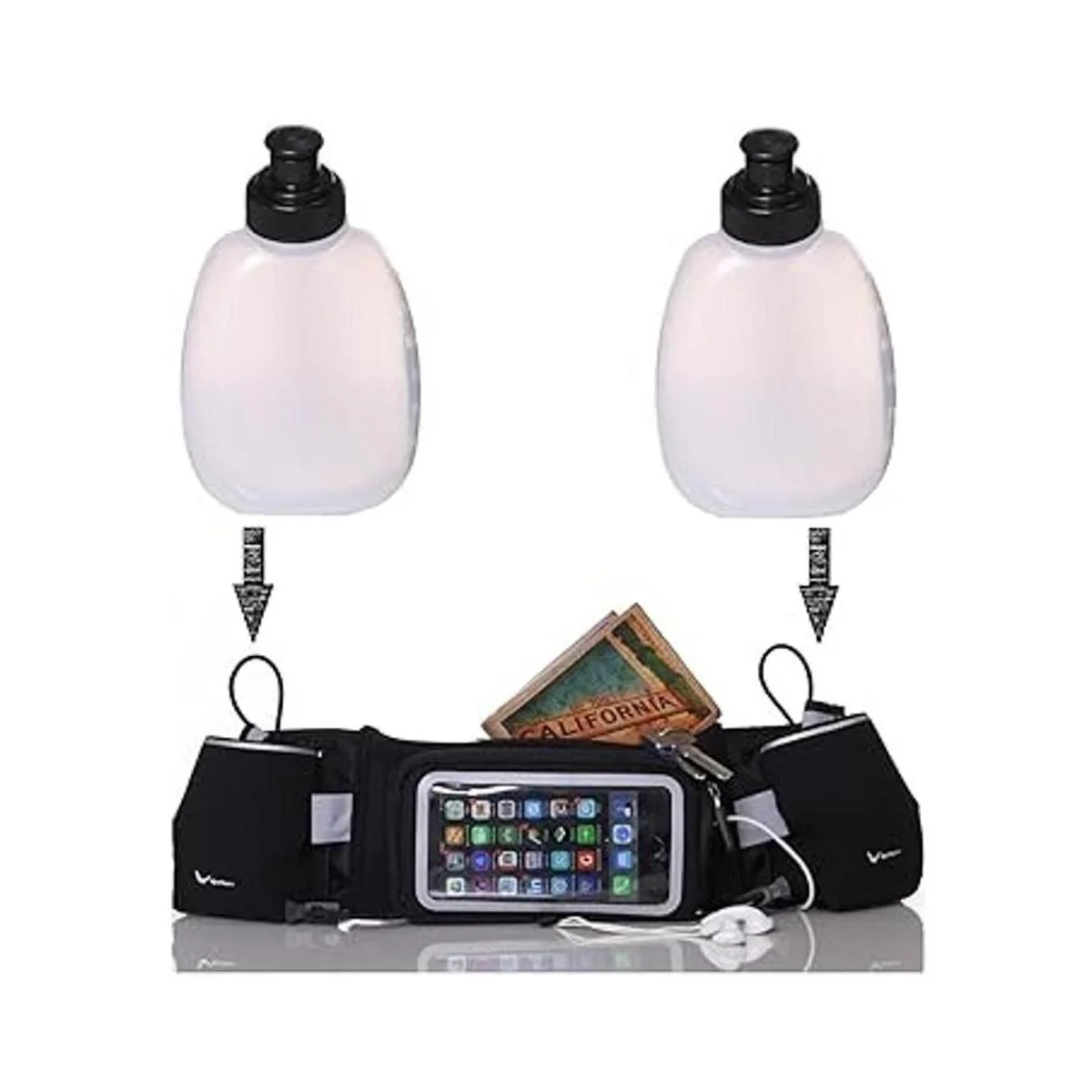 2 botellas de agua sin BPA de 10 onzas para el cinturón de_5