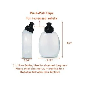 2 botellas de agua sin BPA de 10 onzas para el cinturón de_3