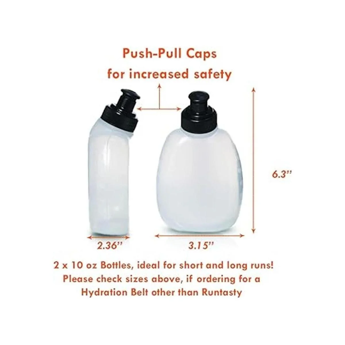 2 botellas de agua sin BPA de 10 onzas para el cinturón de_3