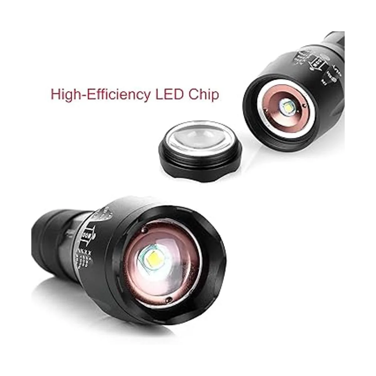 2 unidades linternas tácticas grado militar resistentes al