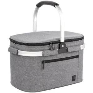 Nevera portátil AllCamp tipo cesta de picnic plegable con_1
