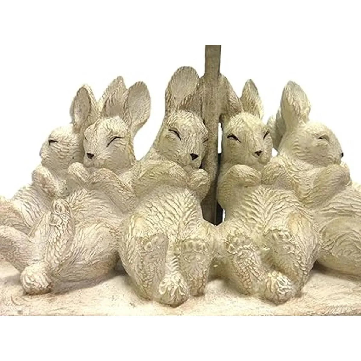 Creative Coop Lámpara de mesa de conejo blanqueada con_3