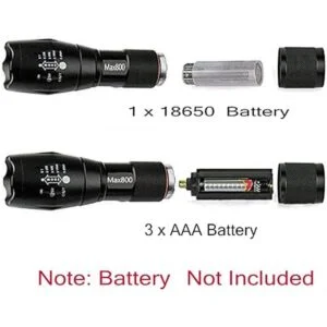 2 unidades linternas tácticas grado militar resistentes al