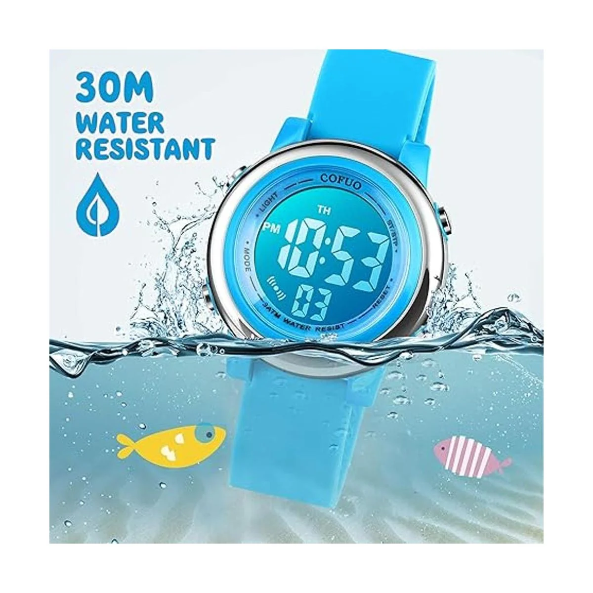 Reloj digital deportivo de pulsera impermeable para_4