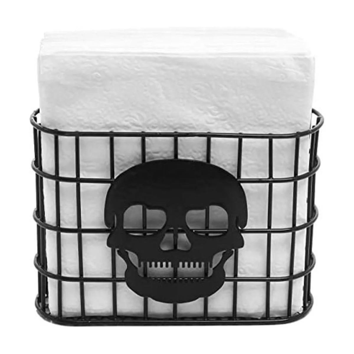 MyGift Servilletero de alambre de metal negro con diseño_1