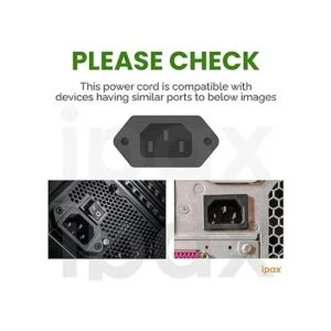 Ipax Cable de alimentación de CA blanco extra largo de 15_2