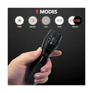 MODOAO Linterna táctica LED T6 de 1500 lúmenes