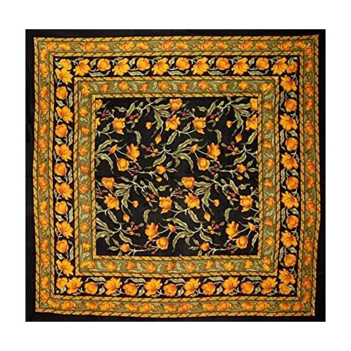 India Arts Mantel cuadrado de algodón floral francés de 60_1