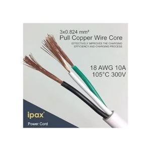 Ipax Cable de alimentación de CA blanco extra largo de 15_5
