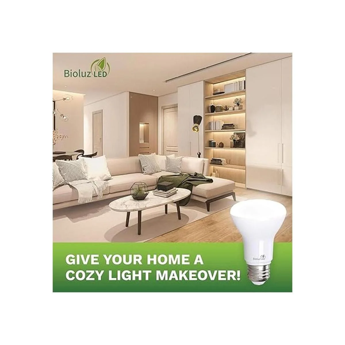 Bioluz Paquete de 4 bombillas LED BR20 LED de 3000 K_4