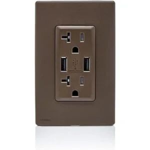 Leviton RUAA2WB Renu Cargador USB toma dúplex resistente_2
