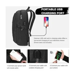 Mochila de negocios para laptop antirobo con puerto de USB