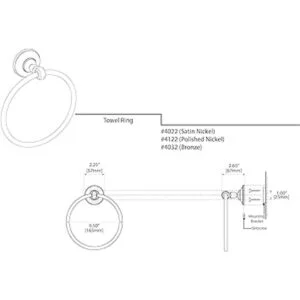 Gatco 4022 Anillo de toalla de taberna níquel satinado_3