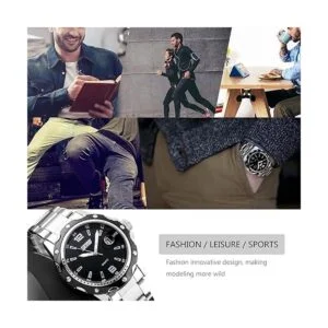 Reloj analógico de cuarzo para hombre correa de acero_2