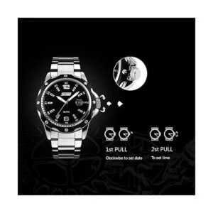 Reloj analógico de cuarzo para hombre correa de acero_4