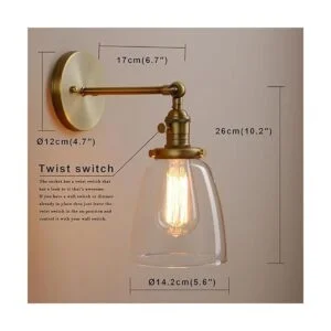 Pathson Aplique de pared vintage con interruptor de_2