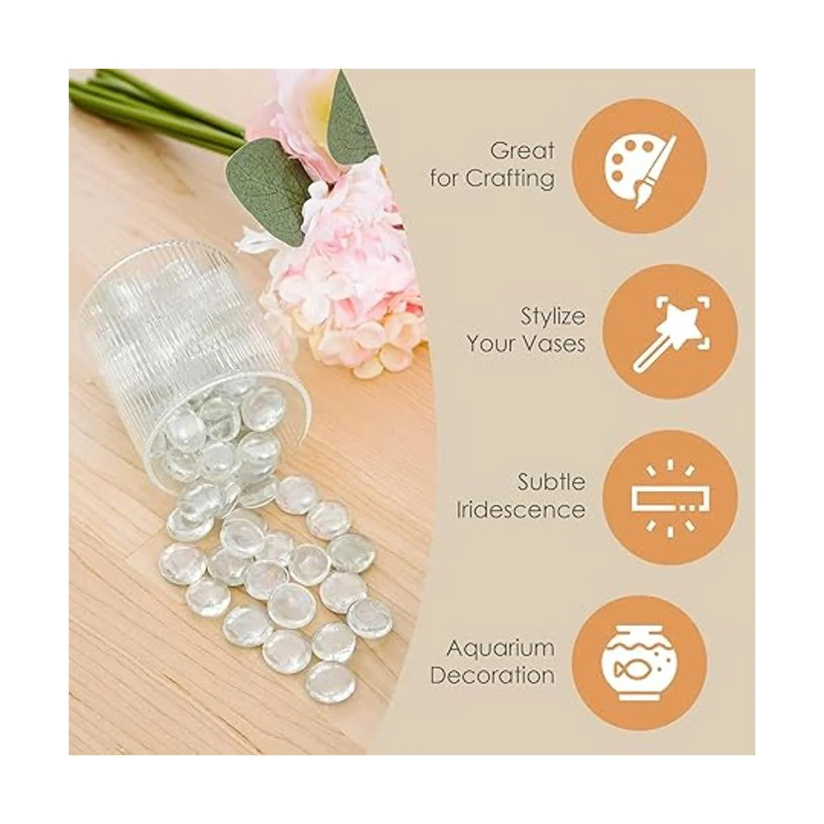 Artículos para el hogar. Canicas claras guijarros para_3