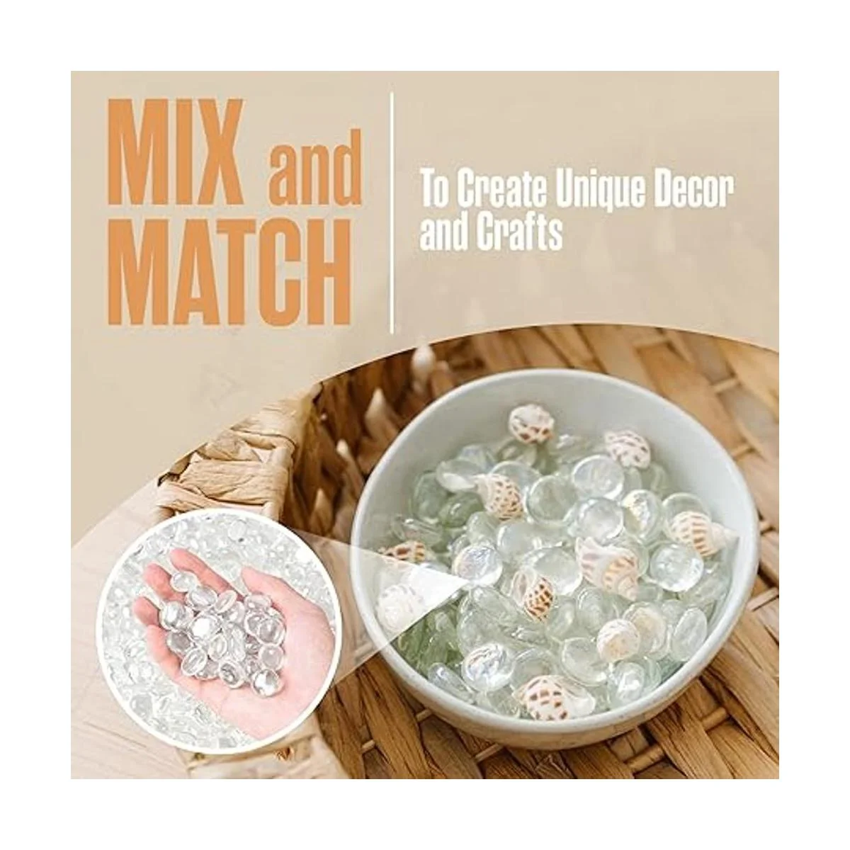 Artículos para el hogar. Canicas claras guijarros para_6